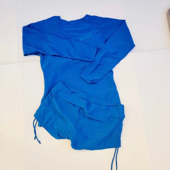 Womens Two Piece Swimsuits Long Sleeve Swimsuits for Women Athletic Tankini Set - Picture 5 of 6